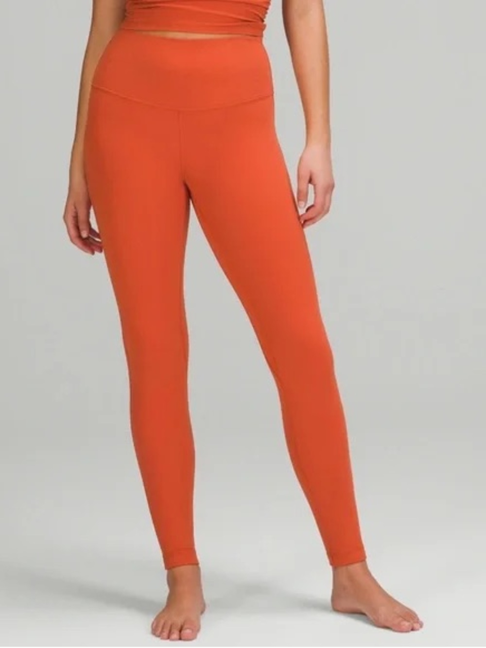 Lululemon Orange Align Leggings Double Lined Size 6